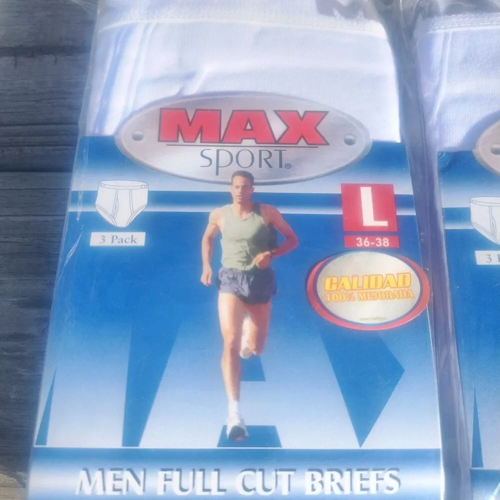 2 X Men's Max Sport 3 pk Full Cut Briefs Sz Large - Picture 1 of 10